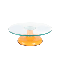 Plateau tournant de gâteau de vente directe d'usine tournant le support de gâteau de soutien de double roulement avec le dôme de verre trempé
