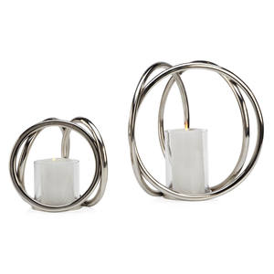 Portavelas de aluminio con votivo de vidrio transparente para decoración del hogar, soporte de luz de té dorado antiguo de aluminio de alta calidad para el hogar - Product Image 4