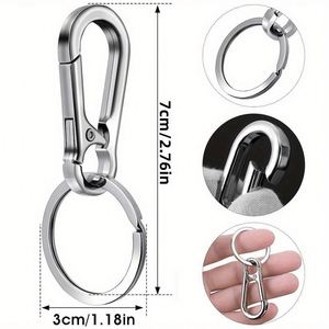 Mousqueton robuste en alliage de zinc avec clips à dégagement rapide pour porte-clés et détecteur de clés de voiture, cadeau promotionnel - Product Image 6