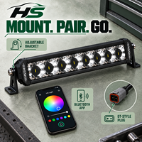 Barre lumineuse LED HSSH 50 pouces 375W à double rangée avec rétroéclairage RGB, faisceau spot haute intensité, contrôle par application, nouvelle, étanche, pour camion/SUV