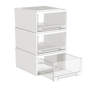 Tiroir de rangement de bureau en plastique PP transparent carré moderne pliable <span class=keywords><strong>armoire</strong></span> à vêtements de ménage type aluminium boîtes de rangement bacs - Product Image 1