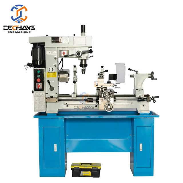 HQ500 Mini 3-in-1 Mill Drill Small DIY Combination Bench Top Lathe for Metal Horizontal 220V Manual for Small Hobby