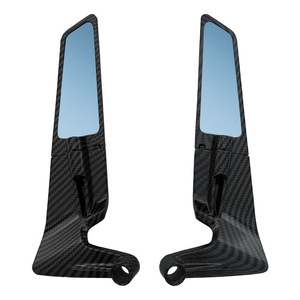 Espejo Retrovisor Universal para Motocicleta con Diseño de Ondas de Agua en Fibra de Carbono, Ajustable, de Aleación de Aluminio, Accesorio de Tuning - Product Image 4