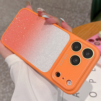 Coque de téléphone Cool Summer Crystal à grande fenêtre pour iPhone 17 16 15 14 13 Pro Max, Housse de luxe dégradée scintillante avec protection d'objectif