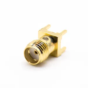 SMA Female Jack PCB Panel Edge Mount Connector RF Socket With Gold Nickel Plating Male Brass Body Copper Contact