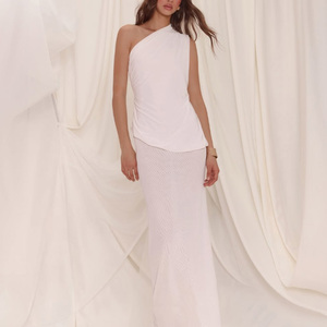 Vestido de punto para mujer, personalizado, con control de abdomen, color liso, hombros caídos, a la moda, superventas, OEM, fabricado por proveedor - Product Image 2