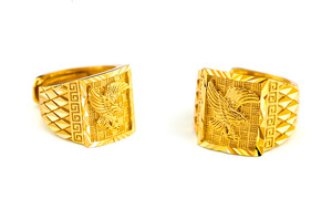 Punk Rock Eagle Men's <strong>Ring</strong> Luxury Gold Plated Wedding <strong>Rings</strong> Jewelry <strong>Resizeable</strong> to 7-11 Finger Never Fade <strong>Rings</strong> - Product Image 5