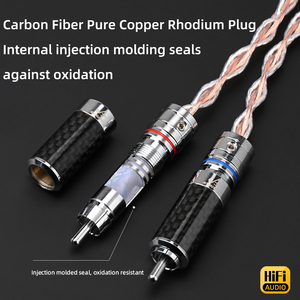 Câble de <span class=keywords><strong>platine</strong></span> phono ATAUDIO Hifi en cuivre argenté mélangé, 10 brins tressés avec connecteur en cuivre pur rhodié - Product Image 6