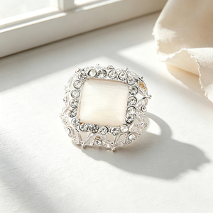 Square Rhinestone <b>Button</b> Luxury Decorative Shank <b>Button</b> Nickel-Free for Clothing Garment Accessories - Product Image 2