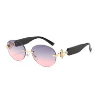 Lunettes de soleil unisexes à clipser sur le nez, sans monture, légères, UV400, verres colorés, Matrix Morpheus Mini, sans cadre, vintage, PC