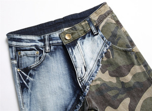 RNSHANGER Novedad Jeans para Hombre Oferta Otoño Lavado a la Piedra Camuflaje Slim Patchwork Hip Hop - Product Image 3
