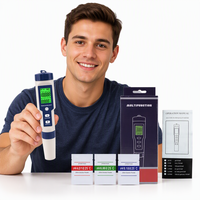 OEM/ODM Mètre 5-en-1 EC/TDS/PH/Température/Salinité PH-05 Testeur de qualité de l'eau portable Affichage rétroéclairé Lithium