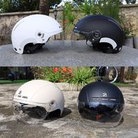 Casque de moto rétro 3/4 ouvert prêt à être expédié, populaire, style vintage, pour cruiser et ski, idéal pour la conduite hivernale