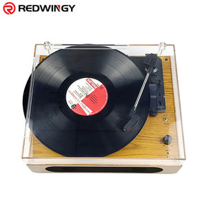 온라인 레코드 플레이어 구매 50 미만 휴대용 빈티지 축음기 블루투스 비닐 플레이어 스피커 전원 스피커 턴테이블 - Product Image 5