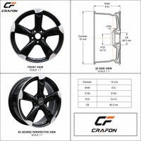 Jantes en alliage forgé CF 5x112 PCD 19 20 21 22 pouces compatibles avec RS6 RS7 RS5 RS4 S6 S7, jantes de voiture à 5 branches