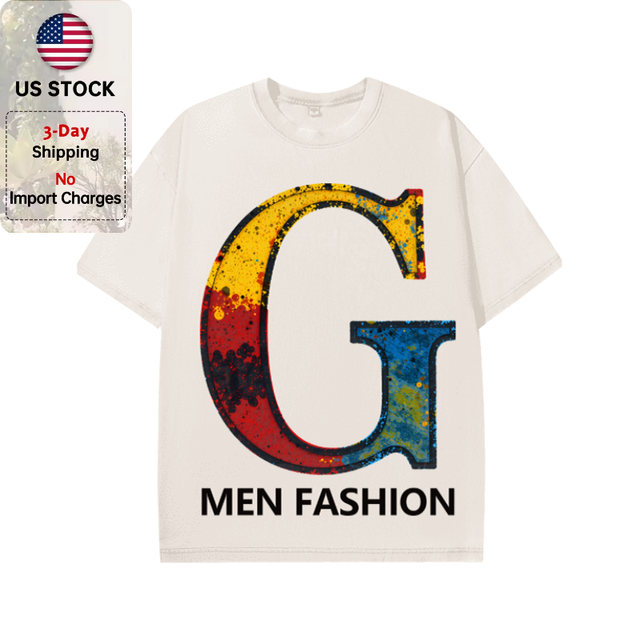 Oversized Washed Retro Big G Men Fashion Streetwear Print Streetwear T Shirt USA Stock Wholesale Y2K Men Hip Hop Casual Tee