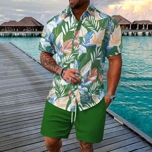 Conjunto <span class=keywords><strong>de</strong></span> dos piezas <span class=keywords><strong>de</strong></span> tendencia hawaiana personalizable, camisa holgada <span class=keywords><strong>de</strong></span> manga corta y pantalones cortos para <span class=keywords><strong>parejas</strong></span> <span class=keywords><strong>de</strong></span> playa, aspecto informal <span class=keywords><strong>de</strong></span> verano - Product Image 3