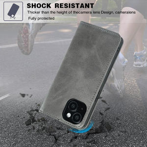 CalfSkin PU cuero libro Folio adsorción magnética Flip Cover Wallet Phone Case para <span class=keywords><strong>iPhone</strong></span> 14 15 16 Pro 16E - Product Image 6