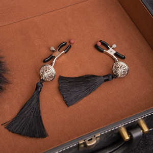 Luxurious Adjustable Tassel Nipple Clamps Hollow Palace Bell Chest Clips SM Flirting Unisex Sex Toys - Product Image 1