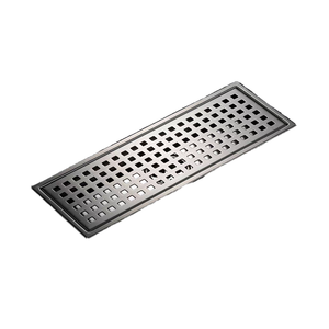 Caniveau de douche linéaire en acier inoxydable 304 de 24 pouces avec grille anti-cheveux, drain de sol poli pour salle de bain - Product Image 1