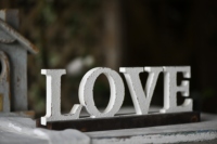 Ferme fait à la main en bois lettre amour signe dessus de Table amour pièce maîtresse autoportant découpé au Laser mots décoratifs rustique bois lettre