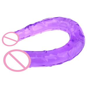 U-vormige transparante dubbelzijdige zachte <span class=keywords><strong>strapon</strong></span> dildo van jelly, seksspeeltje voor vrouwen en lesbische masturbatie - Product Image 5