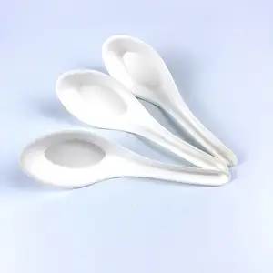 100% Bagasse Diner Lepel Suikerriet Biologisch Afbreekbaar Servies Wegwerp Chinese Soep Serveerlepel