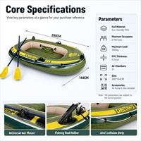 Kayak de pêche gonflable professionnel à pédales pour 2 personnes, en PVC robuste, léger et écologique, idéal pour la dérive