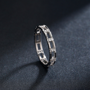 Anillos de Plata de Ley 925 con Circonitas Cúbicas Transparentes, Anillos Sencillos y Elegantes para Mujer, Anillos Apilables de Eternidad, Joyería Fina - Product Image 4