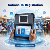 Tablet Pendaftaran Biometrik yang Sesuai MOSIP, Pengambilan Sidik Jari, Wajah, dan Iris, Pembacaan Dokumen untuk Pendaftaran ID Mobile