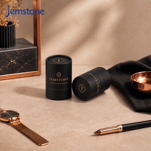 Luxury Matte Black Cardboard Cylinder Packaging Box with Custom Logo for Essential <b>Oil</b> Perfume Paper Tube Packaging - Product Image 3