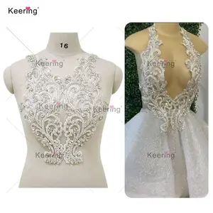 Wholesale tops crop embroidery rhinestone appliques bodice crystal wedding dresses WDP-294