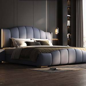 Роскошный Современный Высококачественный стиль простой принцессы с двойным листом сосны каркас для спальни мягкие кровати - Product Image 4