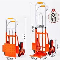 Chariot de manutention pliable à trois roues, robuste et léger, pour le transport de marchandises, la montée d'escaliers, les courses, la livraison à domicile et en entrepôt