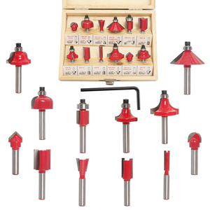طقم بتات جهاز توجيه 12 ، لتشذيب الخشب ، التوجيه ، Edging Shank ، حزمة حافظة خشبية لقص الرؤوس من الكربيد القياسي - Product Image 1