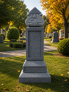 Leaf <b>Top</b> Obelisk cremation memorial Tombstone Monument for Cemetery European Traditional Style Stone Statue - Product Image 6