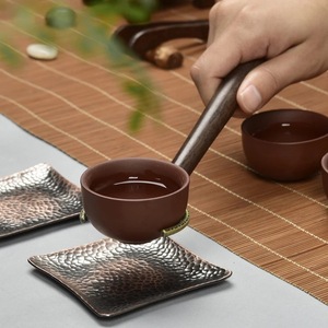 Juego de té de madera maciza de ébano, seis utensilios cuadrados para la ceremonia del té, para té Kung Fu - Product Image 4