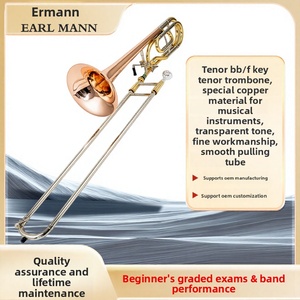 <span class=keywords><strong>Trombone</strong></span> ténor en Si bémol Earl Mann TB-930 en bronze phosphoreux avec finition laquée or et pistons pour débutants et examens <span class=keywords><strong>de</strong></span> niveau - Product Image 5