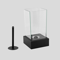 Cheminée au bioéthanol contemporaine haut de gamme pour bureau, avec écran en verre transparent, combustion sans fumée, pour aménagement de terrasse extérieure