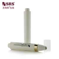 Emballage de crème pour les yeux avec applicateur à bille 10ml 15ml, flacon vide à bille, conteneur pompe sans air en plastique PP à double paroi