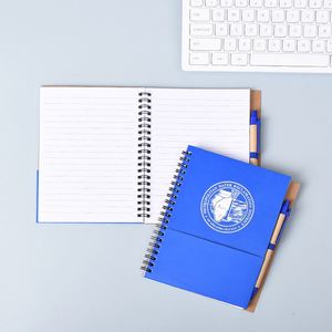Carnet d'affaires en papier kraft recyclé avec couverture imprimée, reliure spirale, taille personnalisée, logo imprimé UV, stylo bille offert – Vente en gros - Product Image 3