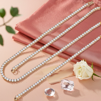 Bijoux fins hommes femmes personnalisés en argent sterling 925 vvs diamant moissanite moissanite collier chaîne tennis plaqué or rose 18 carats