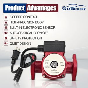 Pompe de circulation Up43-75Bf 115V 1/6Hp 3 vitesses, recirculateur d'eau chaude en fonte rouge - Product Image 4