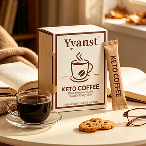 Café Keto Instantáneo en Polvo de Marca Privada OEM, a Base de Plantas, Natural Vigor, 10g*10 Sobres, Caja de Papel Kraft - Product Image 5
