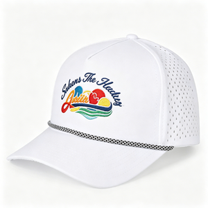 Lightweight Waterproof Performance Golf Hat 5-Panel Breathable Rope Cap With Custom Logo Adjustable Closure Multi Color Options - Product Image 3