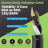 NEMA L5-30P à 14-50R RV Cordon adaptateur de verrouillage de générateur 1 Ft/ STW 10/3-Bleu
