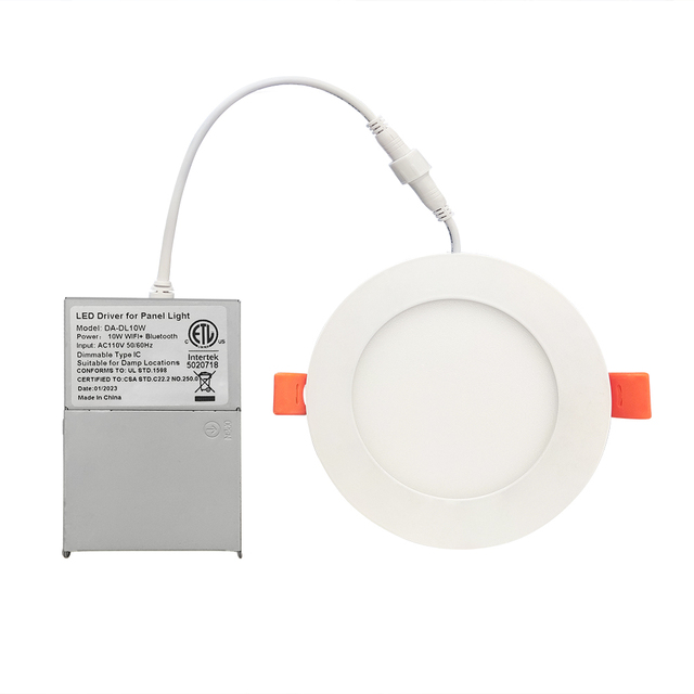 Dali PWM 0-10V Dimmable SMD2835 3cct 5cct Aluminum Modern 6inch 12W LED Recessed Ceiling Panel Light for Home Office