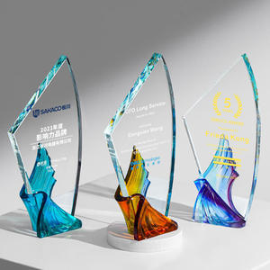 Crystal <b>Trophy</b> <b>Engraved</b> Winged Design 11x23cm Business Gift Outstanding Employee Award - Product Image 5