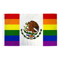 Nouveau Drapeau Arc-en-ciel de la Fierté Gay 3 x 5 pieds, Bannière de Festival LGBT, Panneau Mexicain