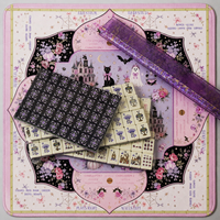 JOYF Set Mahjong Halloween Dark Romance, Kartu Joker Tengkorak Gotik, Permainan Pesta Keluarga Ubin Mahjong Kerangka Halloween